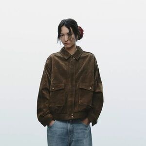 Zara Bomber Leather Jacket